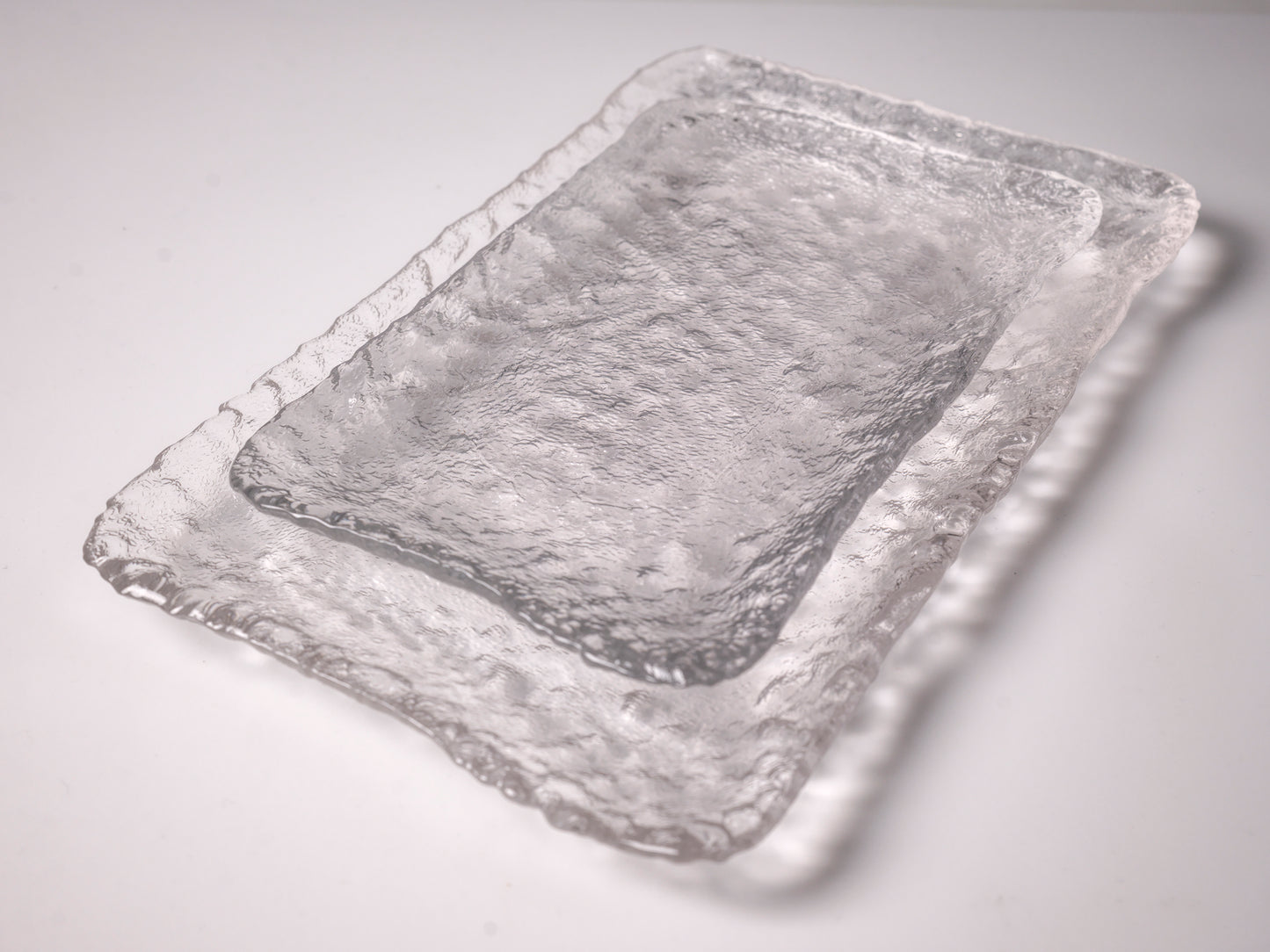 CRYSTAL GLASS TRAY SET