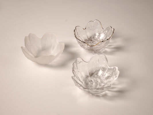 CRYSTAL GLASS SAUCE BOWL SET