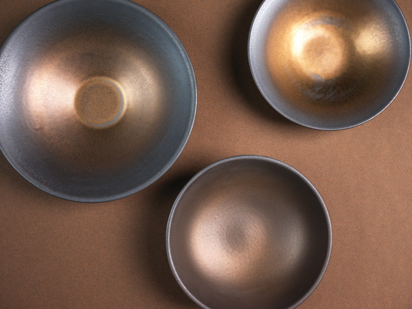 BROWN MATTE GLAZE CERAMIC BOWL SET