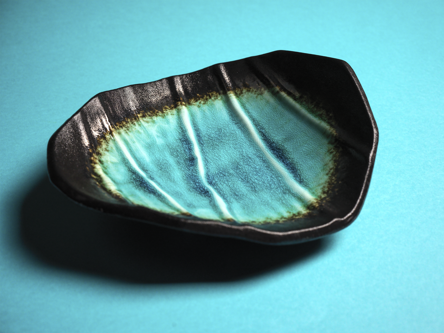 AQUA REACTIVE GLAZE CERAMIC DESIGN BOWL