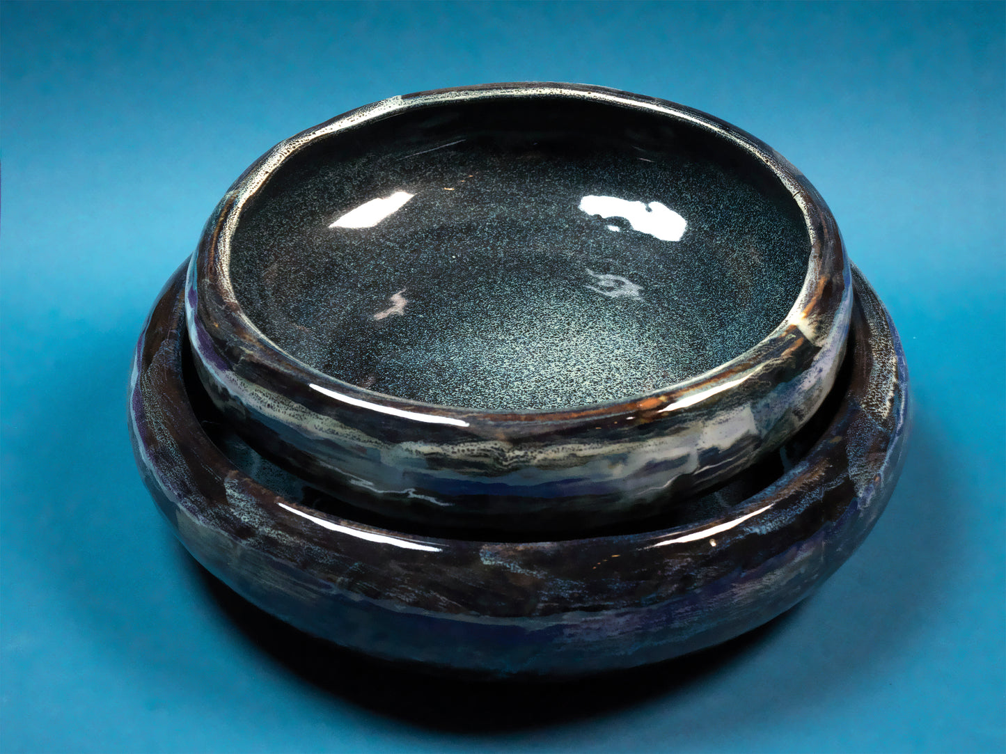 AZURE REACTIVE GLAZE CERAMIC JUMBO BOWL SET