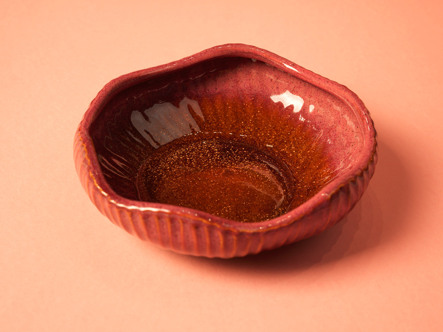 ROSE REACTIVE GLAZE CERAMIC BOWL