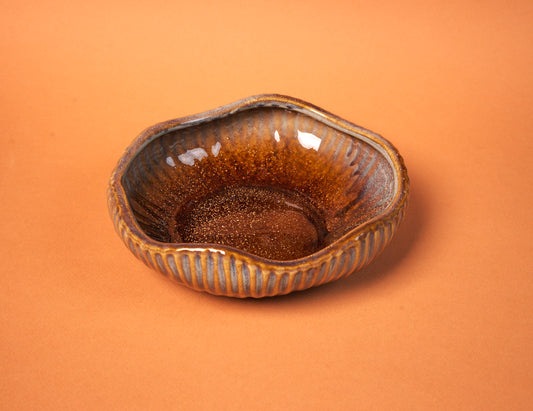 TERRA COTTA REACTIVE GLAZE CERAMIC BOWL